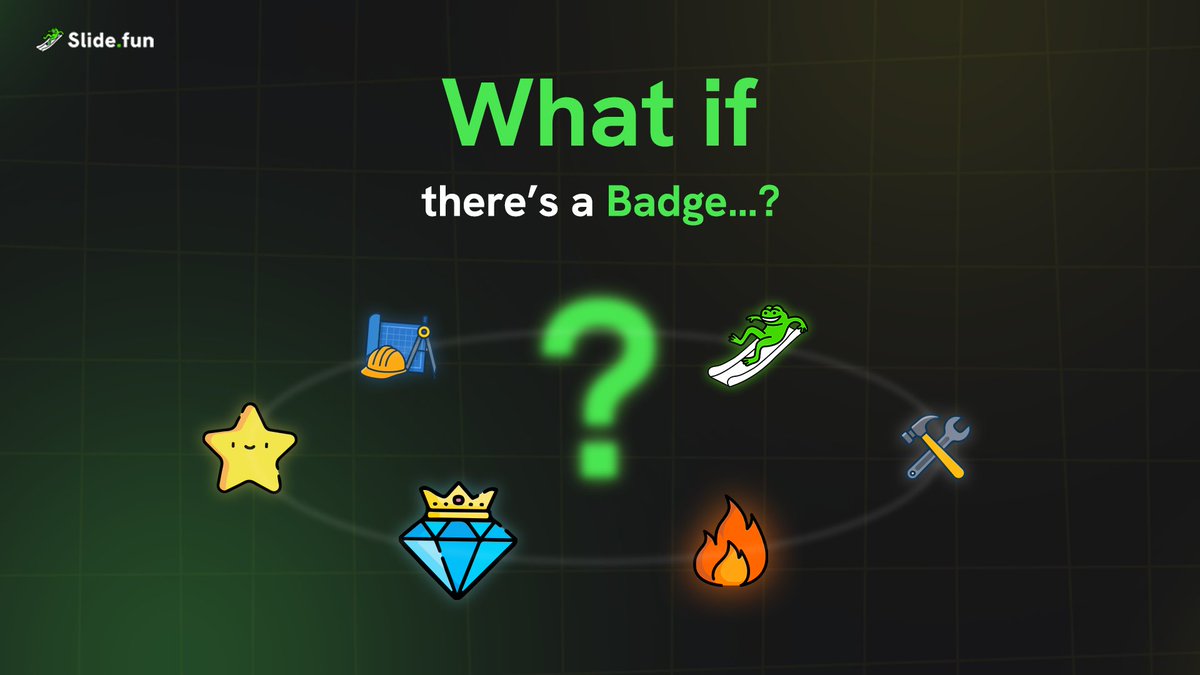 SlideFunBot's tweet image. What if… there’s a Badge that boosts your XP forever 👀
Not just a flex. A real power-up 💎
Hmm… maybe it’s time to check your badges in @SlideFunBot