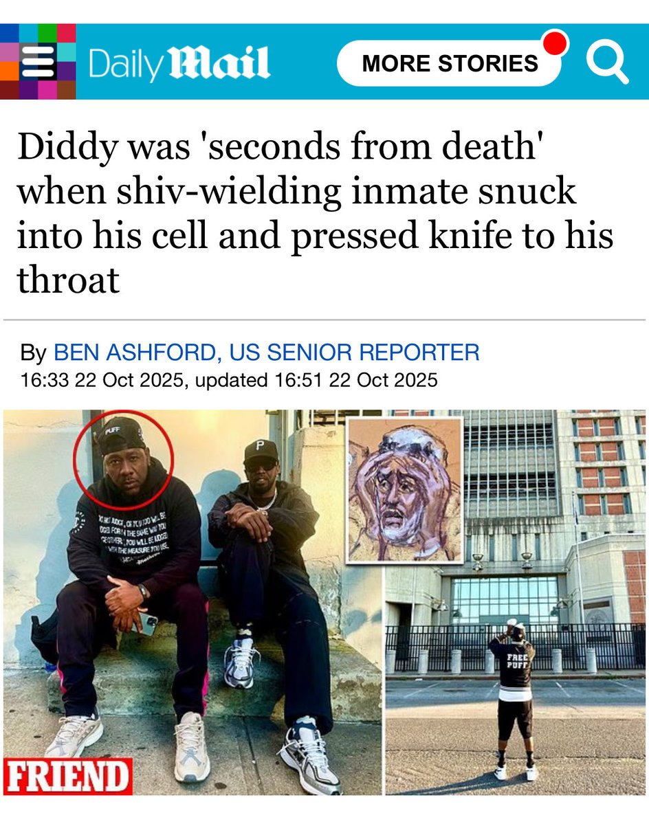 Johnny Midnight โก๏ธ (@its_the_dr) on Twitter photo BREAKING:
Sean Diddy Combs just ATTACKED in prison. 
They are saying it was nearly fatal. BREAKING:
Sean Diddy Combs just ATTACKED in prison. 
They are saying it was nearly fatal.