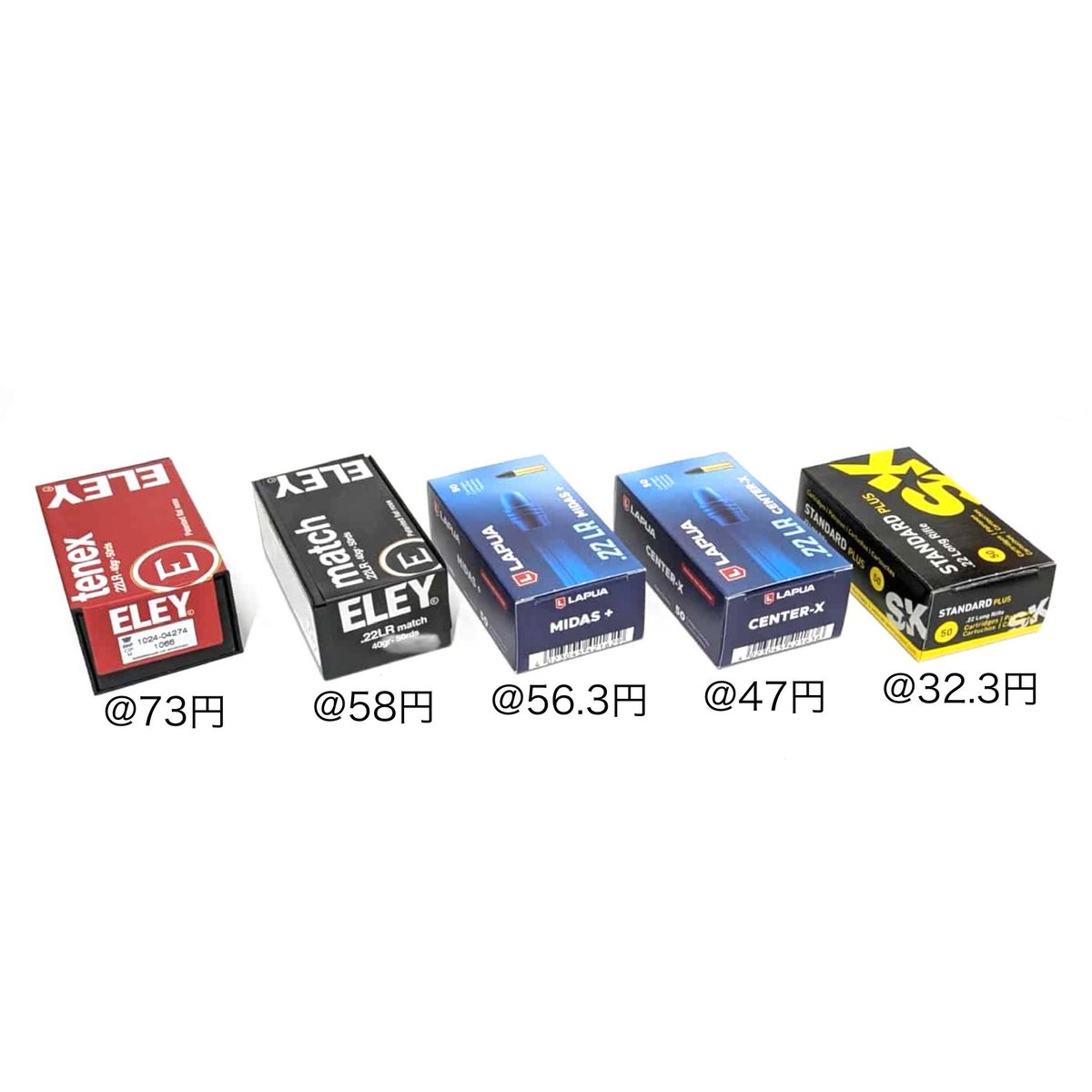 SB弾の在庫が復活しました！
左から
エレー テネックス 73円
エレー マッチ58円(残僅少)
ラプア MIDAS + 56.3円
ラプア センターX 47円
 SK STANDARD PLUS 32.3円
価格は学生プライスです。
