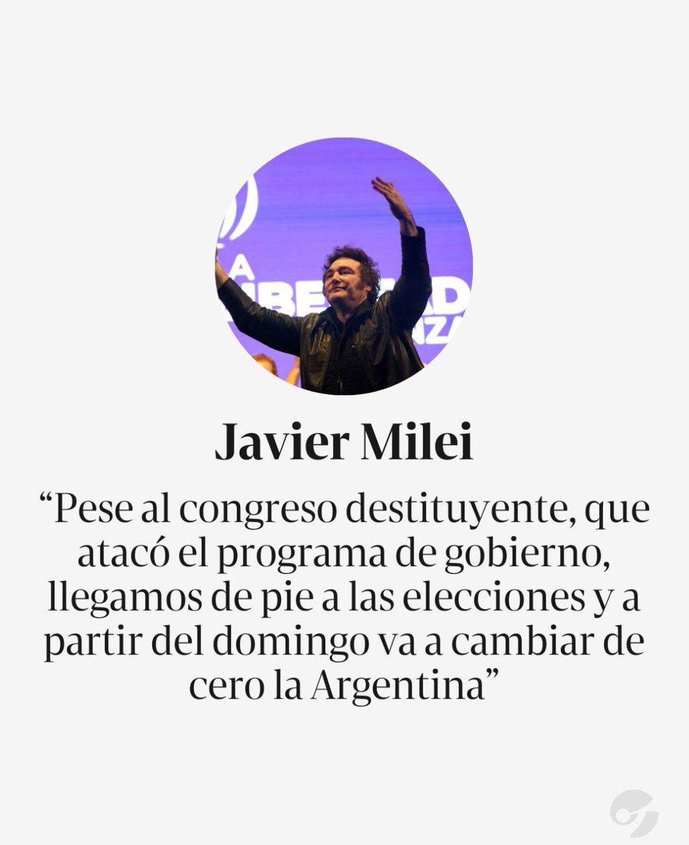 🔥‼️"A PARTIR DEL DOMINGO VAMOS A CAMBIAR DE CERO LA ARGENTINA", dijo el presidente Javier MILEI.

¿Lo seguís apoyando? 🤔

1- SÍ, TODA LA FE EN MILEI ✅
2- NO, YA NO LO APOYO ❌