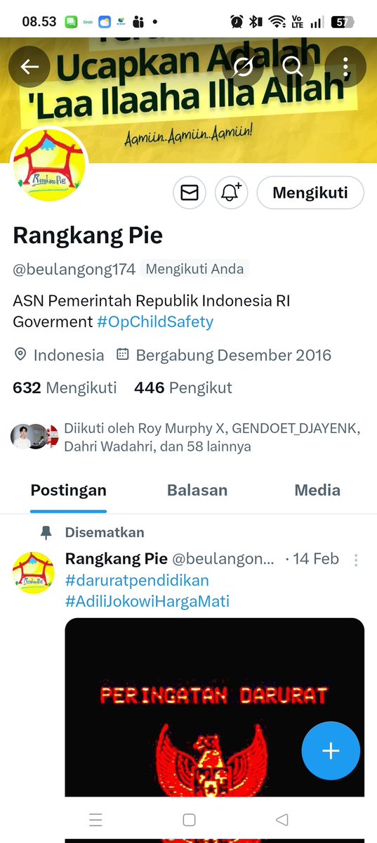 Silahkan follow akun ini 
👉 <a href="/beulangong174/">Rangkang Pie</a> 
Bantu RT ya 
Thanks 🤝😇