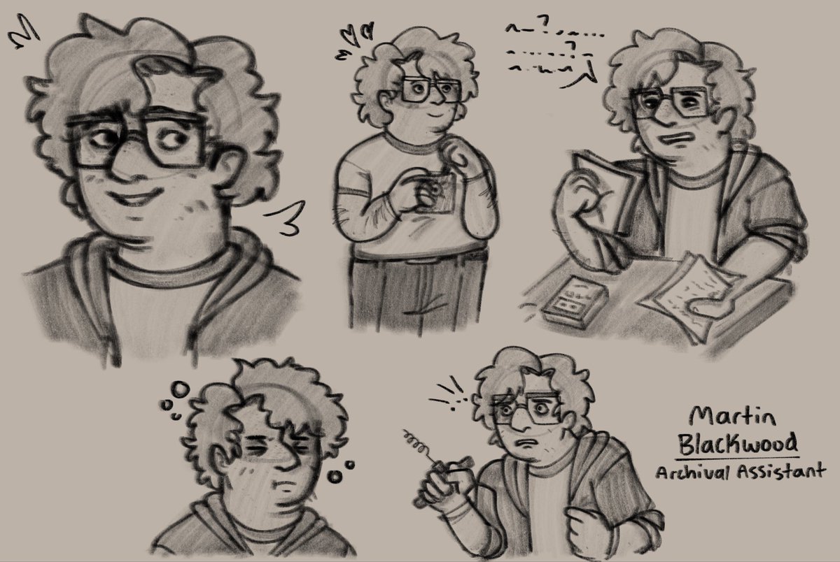 Archival assistant!
.
Doodle of my take on Martin my love &lt;33
.
#themagnusarchives #tma #martinblackwood