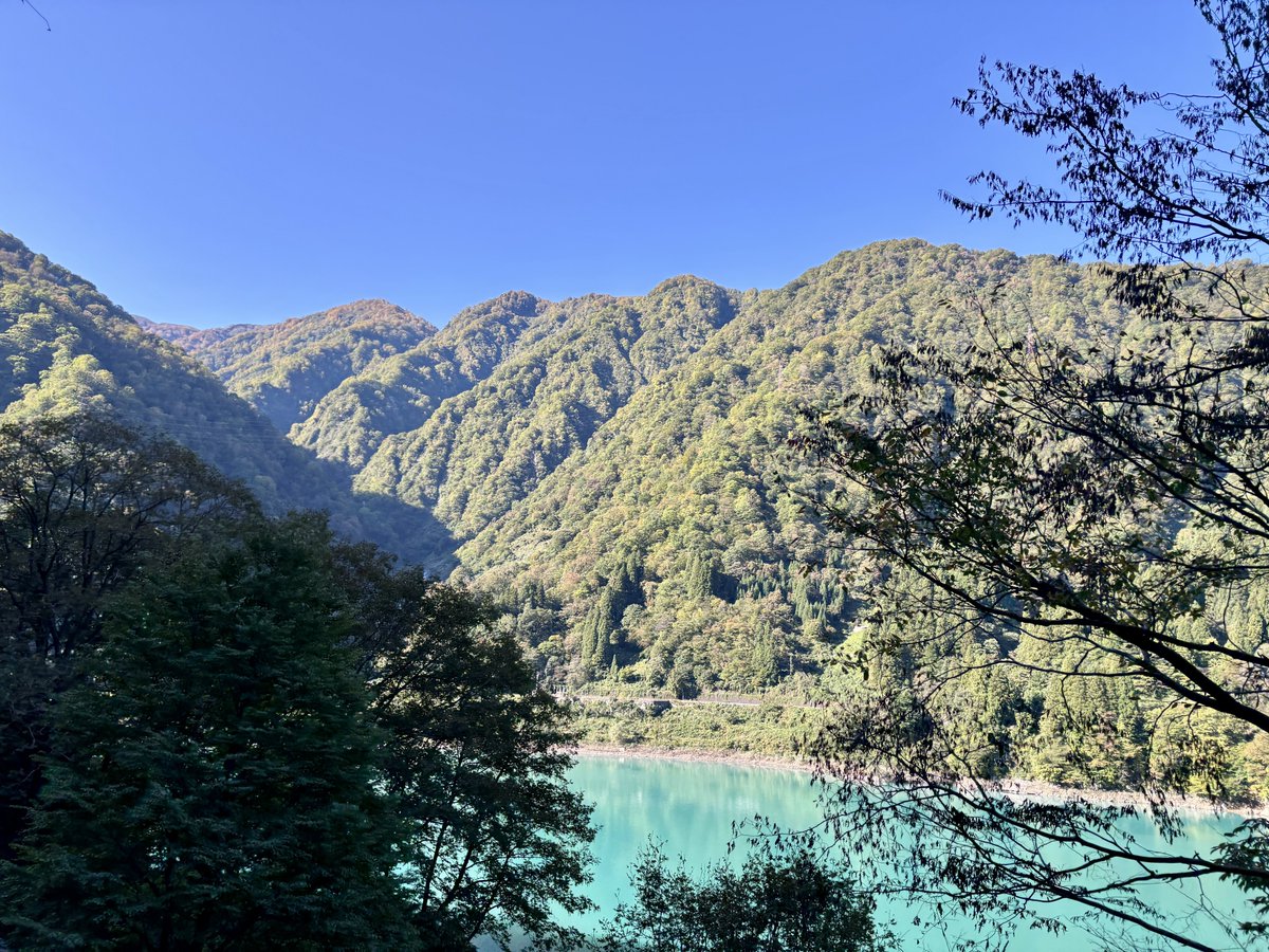 torokkodensya's tweet image. 秋晴れ☀️の黒部峡谷🎶
紅葉の色付きも徐々に増してきました🍁
車窓から峡谷の自然美をお楽しみくださ〜い🚃😃

#黒部峡谷トロッコ電車