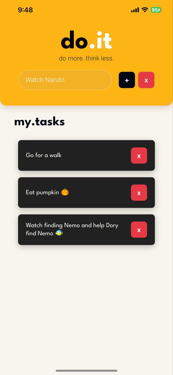 fullstackjerome's tweet image. do·it:
My first real task web app utilising localStorage for persistence. 
I built do·it as part of my early JavaScript learning journey (around 5 weeks into JS using @scrimba).
Designed to behave like a Progressive Web App (PWA).
#100daysofcode #scrimba #javaScript @perborgen