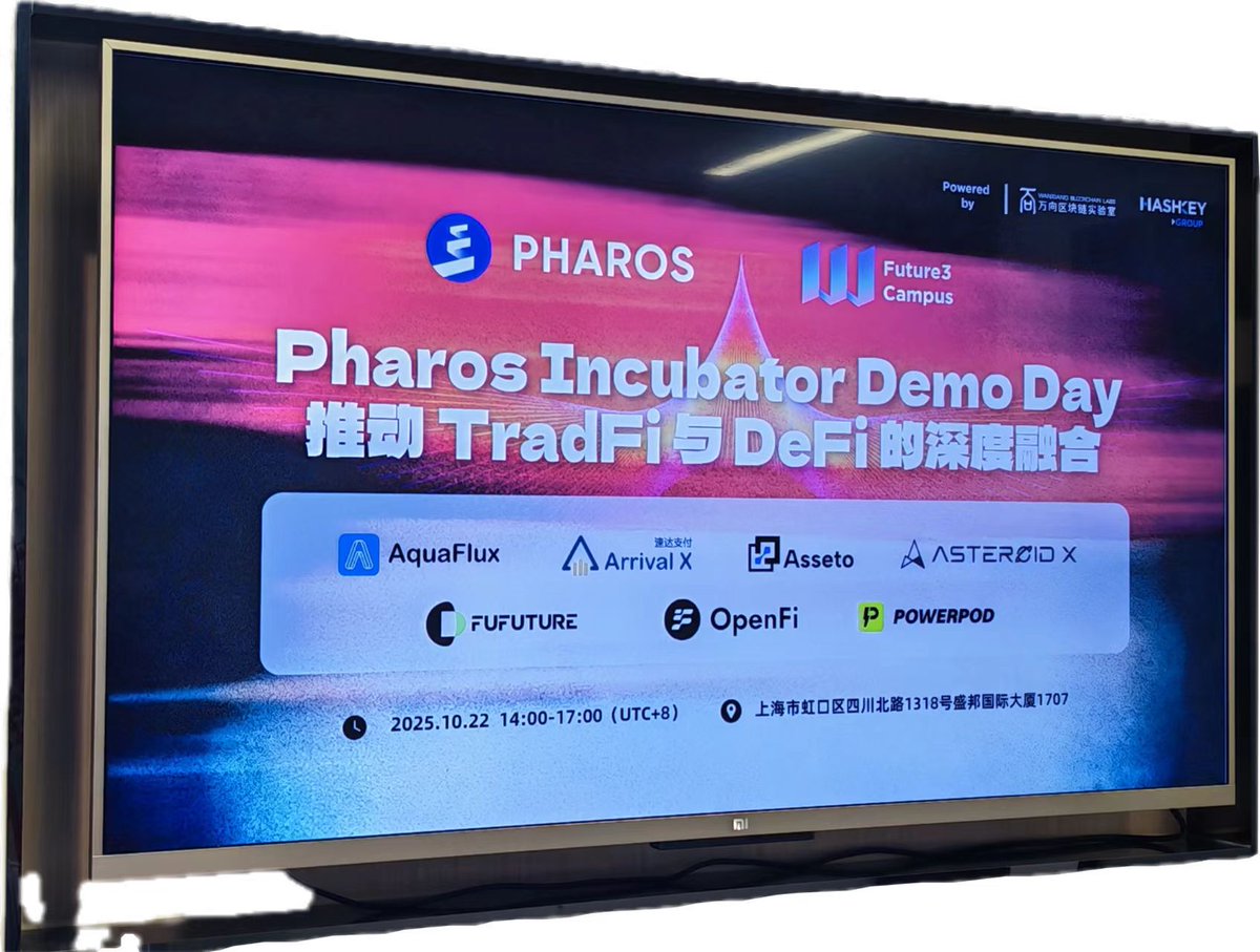AquaFluxPro's tweet image. Incredible day at Pharos Incubator Demo Day hosted by @pharos_network &amp;amp; Future3Campus! 🚀

Honored to share AquaFlux’s vision for structured RWA with innovators reshaping finance.

Here’s to more collaboration and composable liquidity ahead. 🌊✨