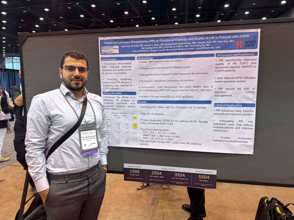 MMC_IMresidency's tweet image. So proud of our residents for their amazing presentations at #CHEST2025 in Chicago! 👏 Huge thanks to our Pulm/Crit attendings for the guidance and support — our team represented big this year! 💙 #PulmCrit #ResidencyLife #CHEST2025 #mmcim #rwjbh #researchlife #MedTwitter