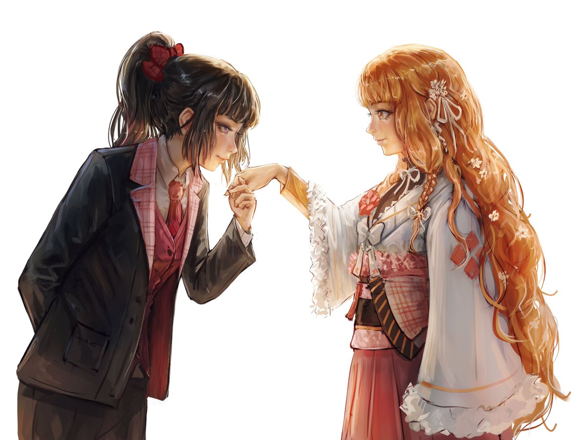 Sakura and Hinagiku. Commission work for <a href="/Zalaphrax/">¡Fort!</a>
I just realized that I almost never draw side profile o.o