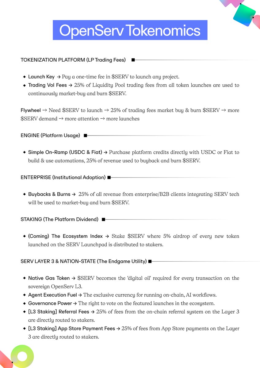 The $SERV Flywheel:

Launches need $SERV → trades burn it → burns drive demand → demand fuels launches.

It eats its own tail and prints momentum.