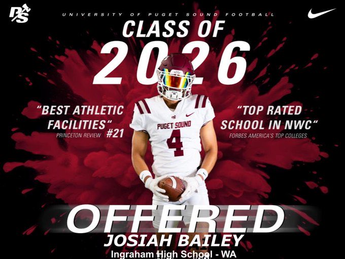 jb_Sackx's tweet photo. Blessed to receive an offer for the University of Puget sound! 🙏🏾 #AGTG #IngrahamFootball @Murdock_02 @Ryan_Clary_ @CSmithScout
 @ReginaldLong54 @NickFarman55 @CoachSaboFIST @CoachBJones95 @toby_lux @larryblustein @KevinMoses38 @JordanJ_ @LOGGER_LBCOACH https://t.co/BsajDbE4XF