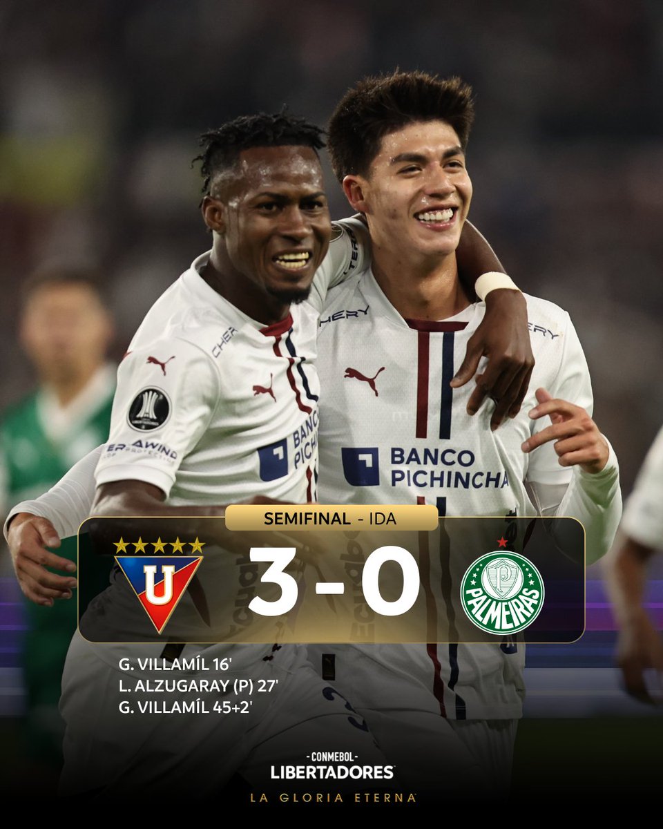 CONMEBOL Libertadores (@libertadores) on Twitter photo 🤍💪 ¡Goleada para soñar! <a href="/LDU_Oficial/">LDU Oficial</a> 🇪🇨 le ganó a <a href="/Palmeiras/">SE Palmeiras</a> 🇧🇷 en Quito
🏆 CONMEBOL #Libertadores | #GloriaEterna 🤍💪 ¡Goleada para soñar! <a href="/LDU_Oficial/">LDU Oficial</a> 🇪🇨 le ganó a <a href="/Palmeiras/">SE Palmeiras</a> 🇧🇷 en Quito
🏆 CONMEBOL #Libertadores | #GloriaEterna