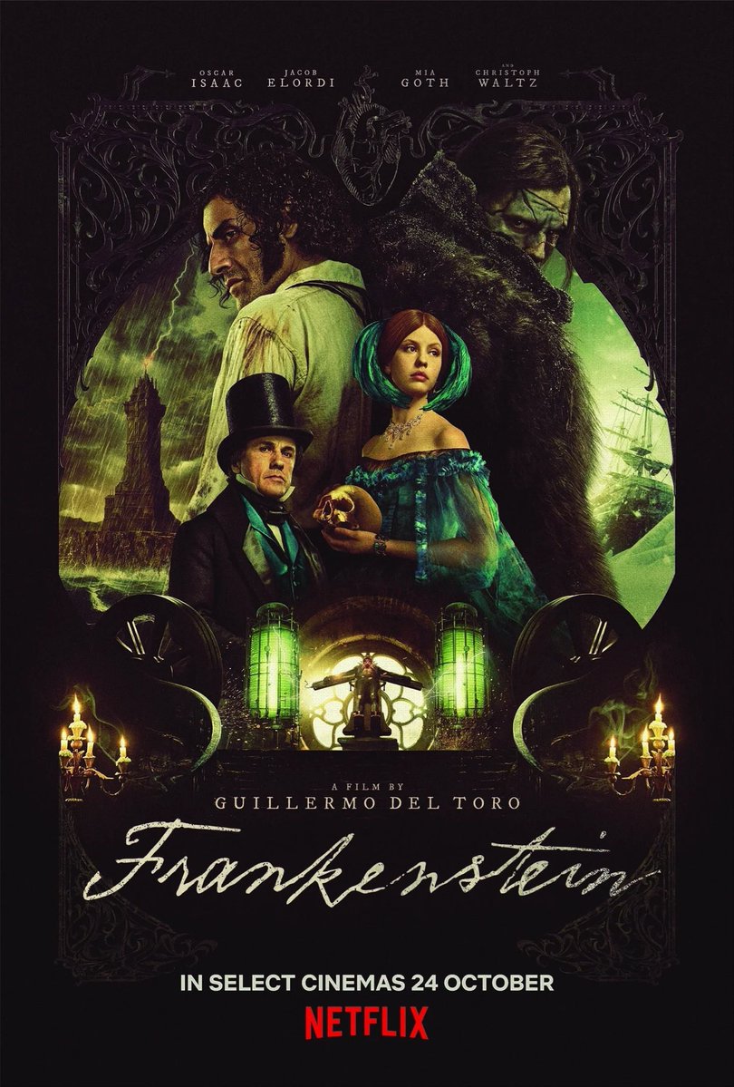 WOW! #FRANKENSTEIN IS A PURE MONSTER MOVIE EPIC. Del Toro delivers an emotionally driven yet grotesque Gothic Horror that'll leave you speechless. Might be my favorite Guillermo Del Toro film. Jacob Elordi gives a career best performance. Frankenstein IS ALIVE. 

9.5/10