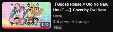 shenj25's tweet photo. Good Morning everyone! 👋

🎉 Happy 300 views to our Oto No Naru Cover Song! 🎉 https://t.co/LkzxiQcQne