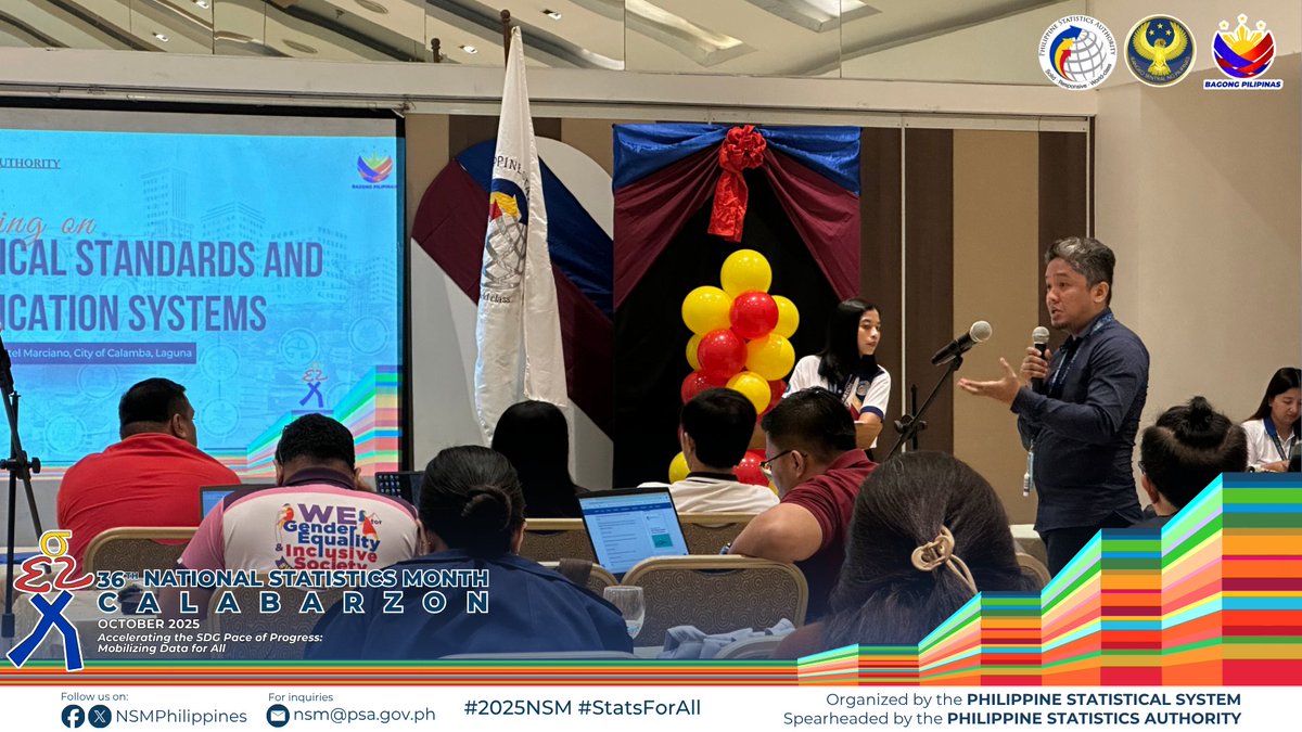 psacalabarzon's tweet image. Ultimately, it seeks to promote their adoption and institutionalization across local government units and partner agencies to ensure the generation of high-quality, comparable data for development.
#36thNationalStatisticsMonth
#2025NSM #StatsForAll