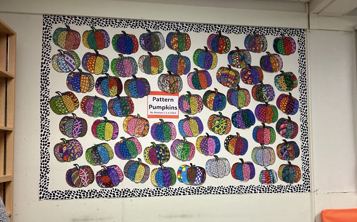 burnsmelissa1's tweet image. A full day covering 5 classes today, and we got creative with patterned pumpkins to add a pop of color and fall magic to the classroom! 🍂🎃✨#sd38learn