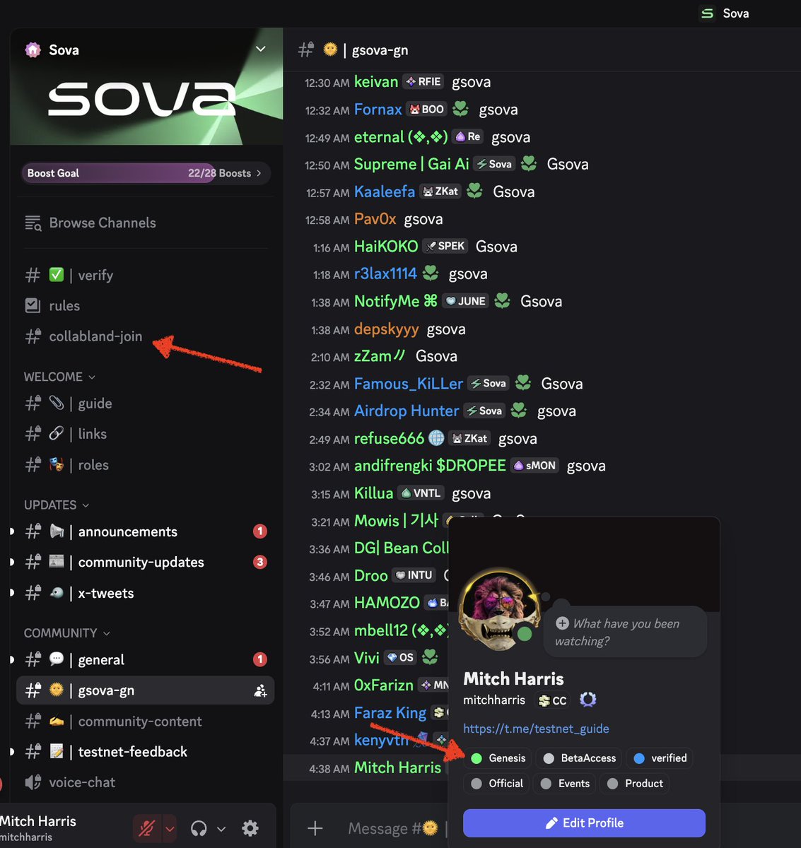 TestnetGuide's tweet image. #SovaLabsUpdate
The Sova Genesis Quest has ended
Stay tuned on Discord for next steps ↴
➤ Join Discord discord.gg/3B9Rh2e2;
➤ Go to Collabland-join channel;
➤ Connect your Galxe wallet;
➤ Claim Genesis role.
@SovaBTC