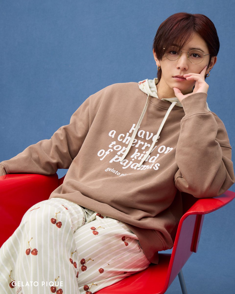 フード付きチェッカー柄ファーコート　山田涼介着用 山田涼介『ジェラート ピケ』 新作ルームウェア コレクション公開