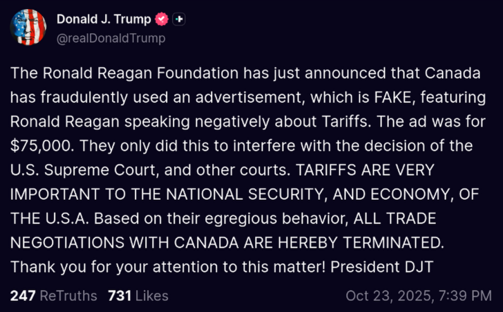 FaytuksNetwork's tweet image. BREAKING: Trump terminates all trade negotiations with Canada.