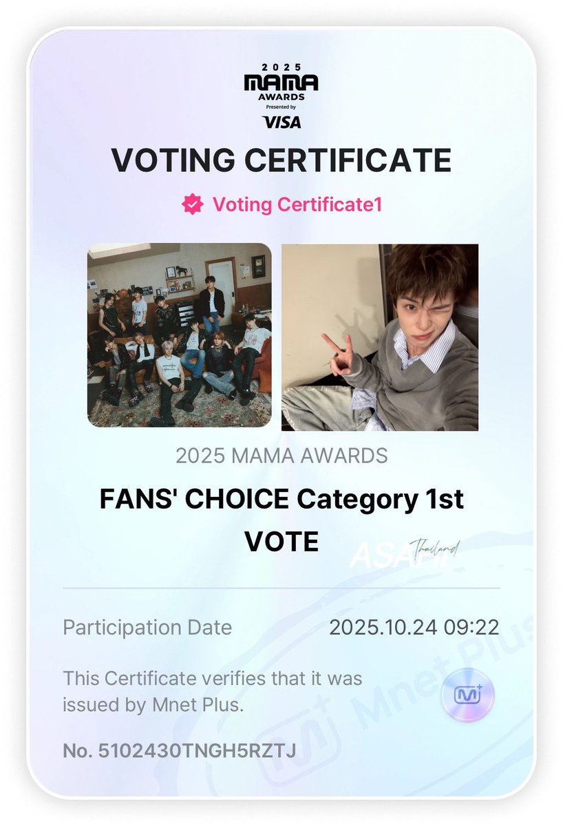 🚨 #2025MAMAAWARDS FAN’S CHOICE Category 1st VOTE 🚨

มาเด้อ มาเด้อ~ 2 วันสุดท้ายก่อนปิดโหวตรอบแรก อันดับคุณหนูของพวกเราตกลงมาอีกแล้วค่ะ😭 

มาช่วยกันทุ่มโหวตให้เด็กๆ เข้าไปติด TOP10 กันนะคะทึเม สู้! 

📱: โหวตผ่านแอพ MNET PLUS
🗳️: โหวตได้ 1 ครั้ง / วัน / แอคเคาท์ / อุปกรณ์
📮: