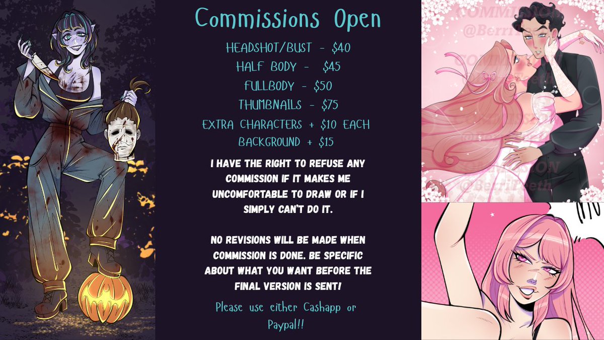 BerriTeeth's tweet image. NEW COMMISSION SHEET!! RTs appreciated &amp;lt;33 If I think ur a bot I&apos;m ignoring u sorry :&amp;lt;

#artistsontwitter #commissionsopen
