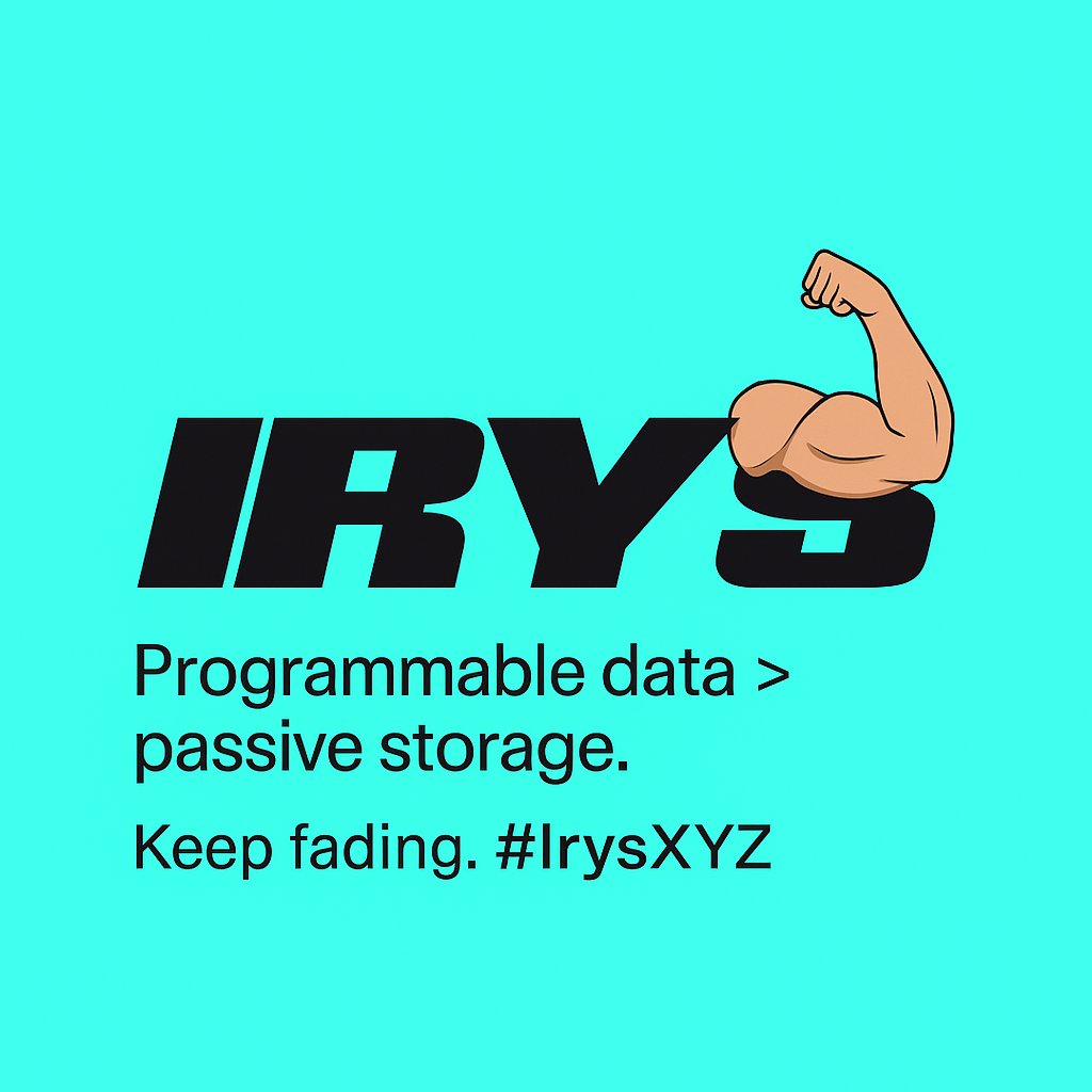 grindcore1313's tweet image. Dead data is out.

@irys_xyz  makes your data wake up, hit the gym, and start running smart contracts. 💪
Programmable data  passive storage.
Keep fading.
#IRYS #yapper