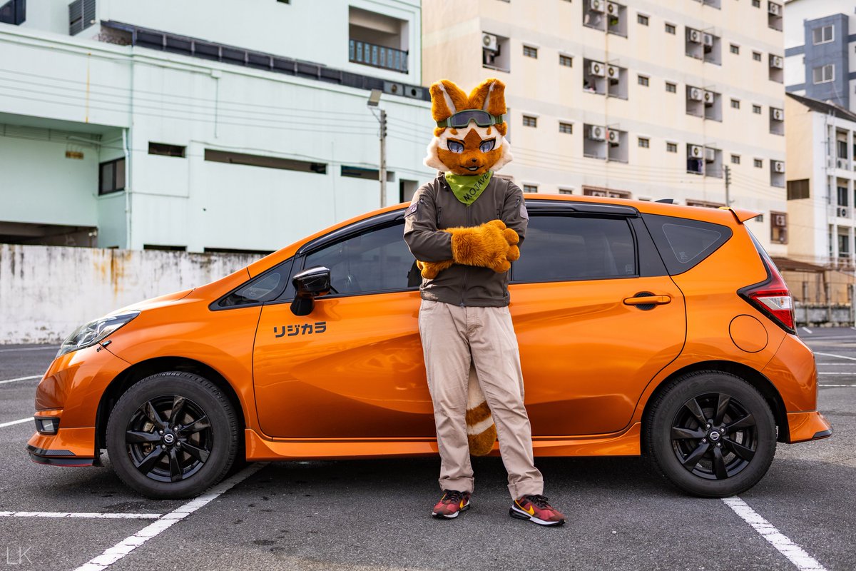 My boi is 4 years old with 105,xxx KM now 🍊 
And still works fine 🚗💨 

📸: <a href="/linkkunghusky/">Link🔜FURUM</a> 

#Furry #Fursuit #FursuitFriday