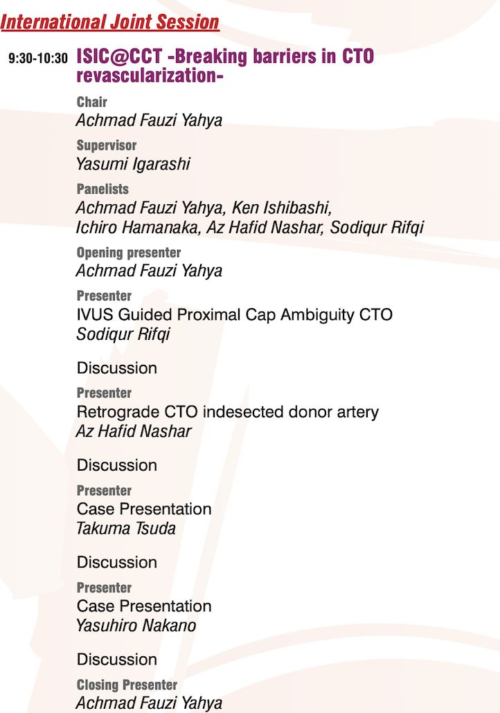 Practical takeaways from ISIC@CCT 2025 – Breaking Barriers in CTO Revascularization 💪

🔸 Use IVUS to clarify proximal cap ambiguity
🔸 Plan retrograde strategy carefully in dissected donor arteries
🔸 Learn from real, complex cases — step-by-step
🔸 Shared protocols = safer,