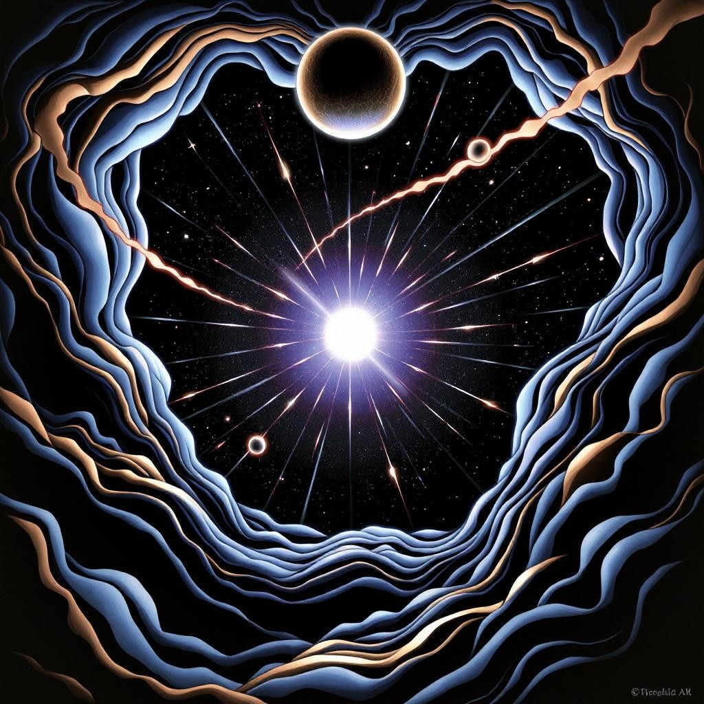 重力から解き放たれ
無重力の世界へ

風よりも軽く
空よりも遠く

私は駆ける
遠い果てへと

やがて自我が薄れ
私は私でなくなる

宇宙の自然の
一部となり

ただ駆ける存在
ゼロの淵へ

自由だ

鎖から解放され
とどまる事を知らない

ただそこに在る存在へと