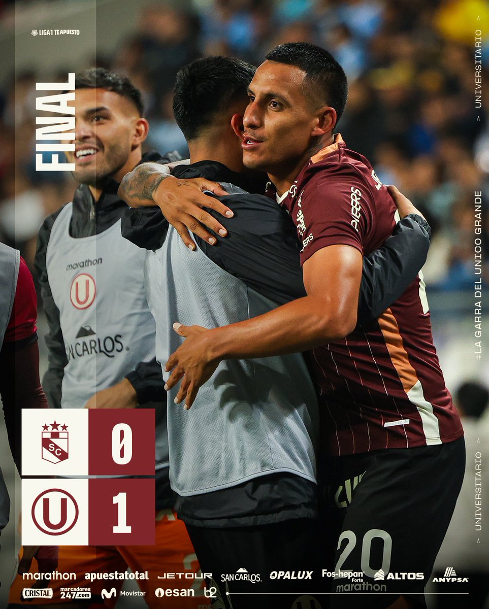 𝗚𝗔𝗡𝗔𝗠𝗢𝗢𝗢𝗢𝗢𝗢𝗢𝗢𝗢𝗢𝗢𝗢𝗦

⏱️ | 𝗙𝗜𝗡𝗔𝗟 𝗗𝗘𝗟 𝗣𝗔𝗥𝗧𝗜𝗗𝗢

⚽ Sporting Cristal 0-1 Universitario

𝗣𝗮𝗿𝘁𝗶𝗱𝗼 𝗮 𝗽𝗮𝗿𝘁𝗶𝗱𝗼, 𝗰𝗿𝗲𝗺𝗮𝘀 💪

#LaGarraDelÚnicoGrande