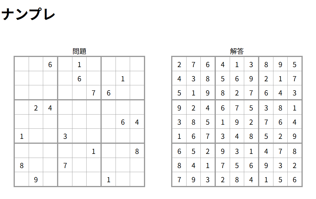 theo_aoisakura's tweet image. すごく久しぶりにjavascriptを書いて、ナンプレ（数独）の問題を作るプログラムを作った。
