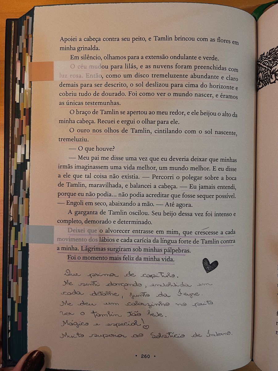 📖 • acotar (marcações de releitura)

.

Capítulo 25 é meu favorito!! 
Solstício de Verão muito superior ao de Inverno. Minha mente apagou esse cenário mágico que a Sarah criou pro primeiro beijo da Feyre e Tamlin. Pela Mãe, ele toca violino! Me senti dançando junto da Fey. 😻