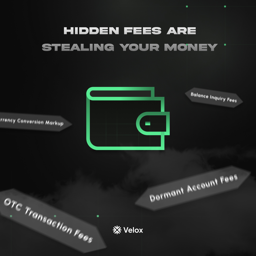 Hidden fees are stealing your money.
See every cent you send.

💸 How much did hidden fees cost you last time?

#fintech #NoHiddenFees #veloxwallet #MoneyMatters  #transparenttransfers #GlobalTransfers #AfricaFintech #AsiaFintech