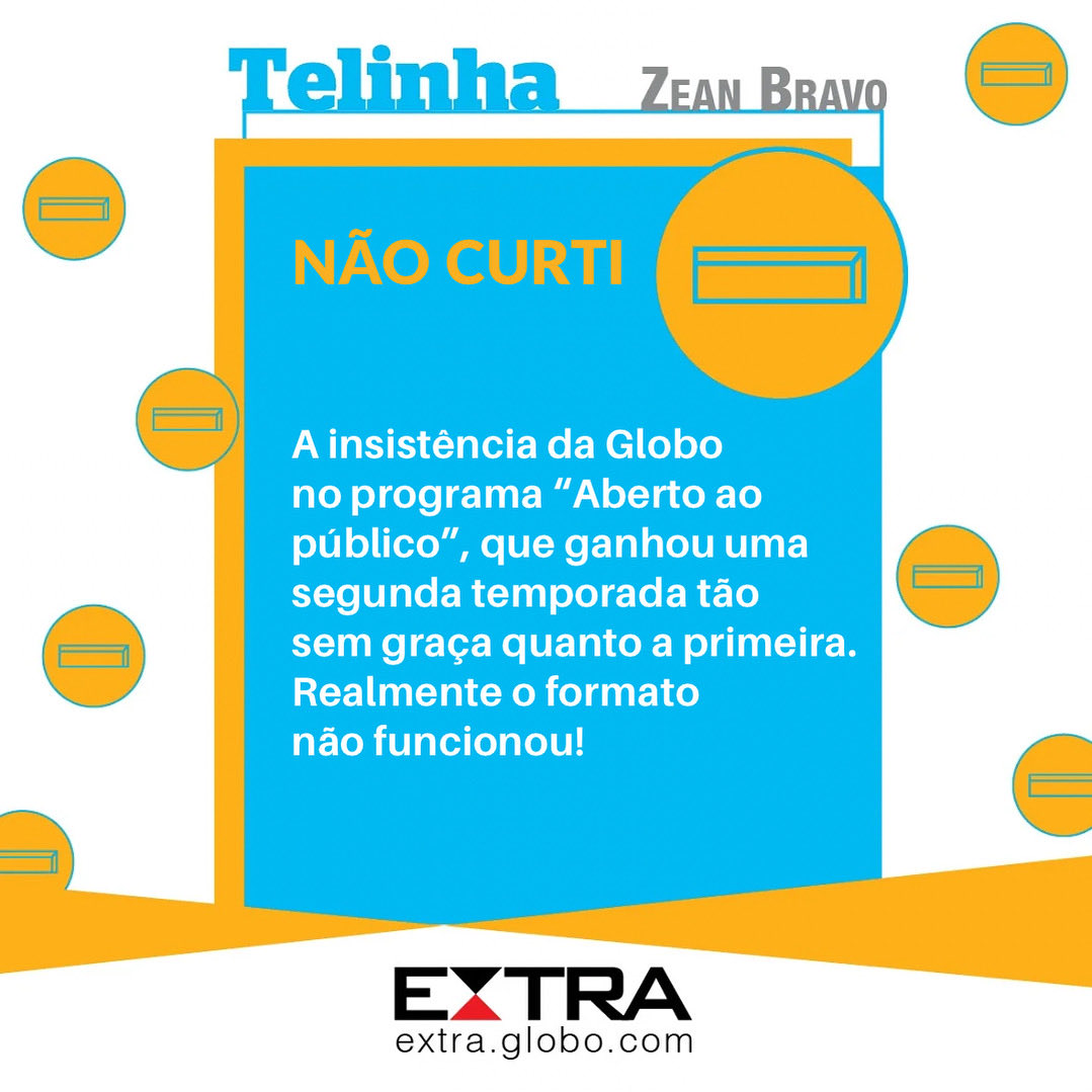 ZeanBravo's tweet image. Sem graça.
#colunatelinha 
#abertoaopúblico #programa