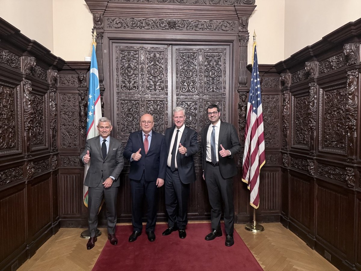 Hosted Ambassador O’Brien, Member of the U.S. President’s Intelligence Advisory Board, Special Assistant to the President Ricky Gill, and Assistant Secretary of State Dr. Paul Kapur to discuss Uzbekistan–U.S. cooperation.