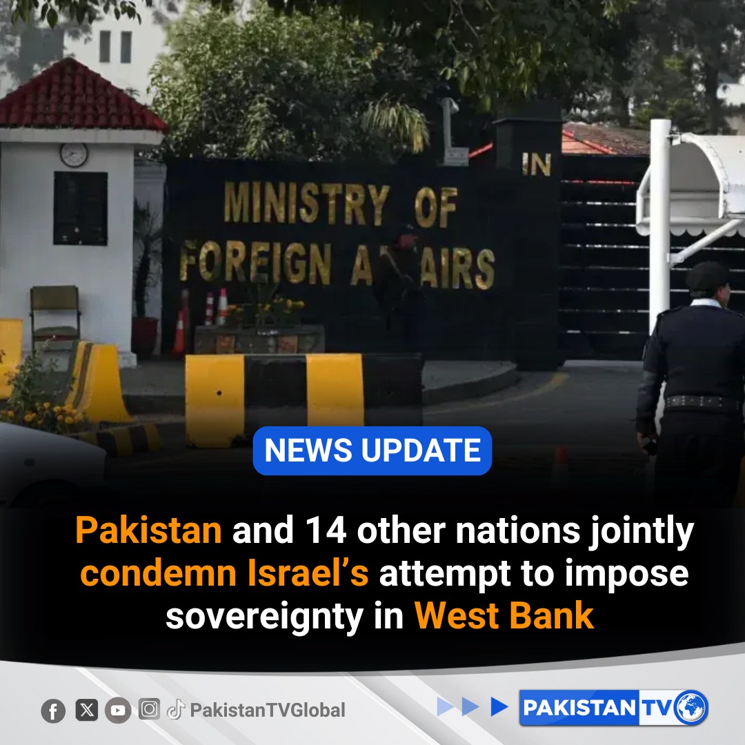 PakTVGlobal's tweet image. Pakistan, in a joint statement with 14 other nations, condemned Tel Aviv’s attempt to impose “Israeli sovereignty” over the occupied West Bank, after the Israeli parliament passed bills on annexing the West Bank.
#Westbank #Gaza #Israel #Palestine #PakistanTV #PakistanTVglobal