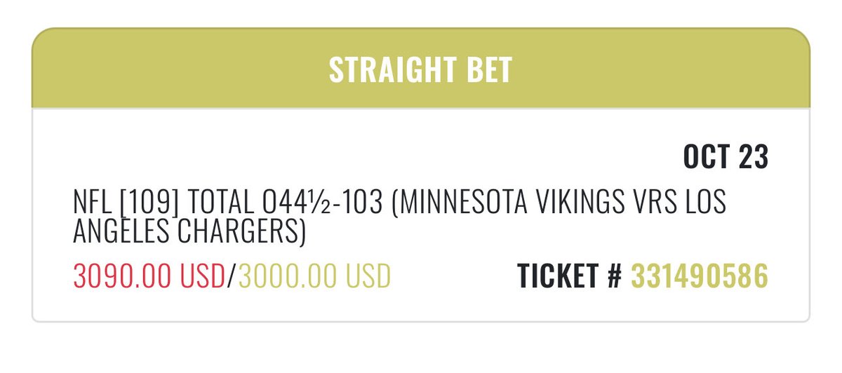 💰[3] Vikings Over 44.5