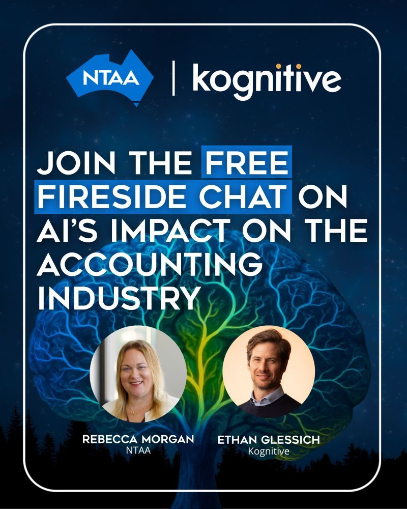 AI in accounting is moving fast — but most firms still lack a clear roadmap.
Join Ethan Glessich &amp; NTAA’s Rebecca Morgan on Nov 11 for a live Fireside Chat: AI’s Impact on the Accounting Industry.
Free registration 👉 buff.ly/eqEPl0P

#AIinAccounting #NTAA #Kognitive