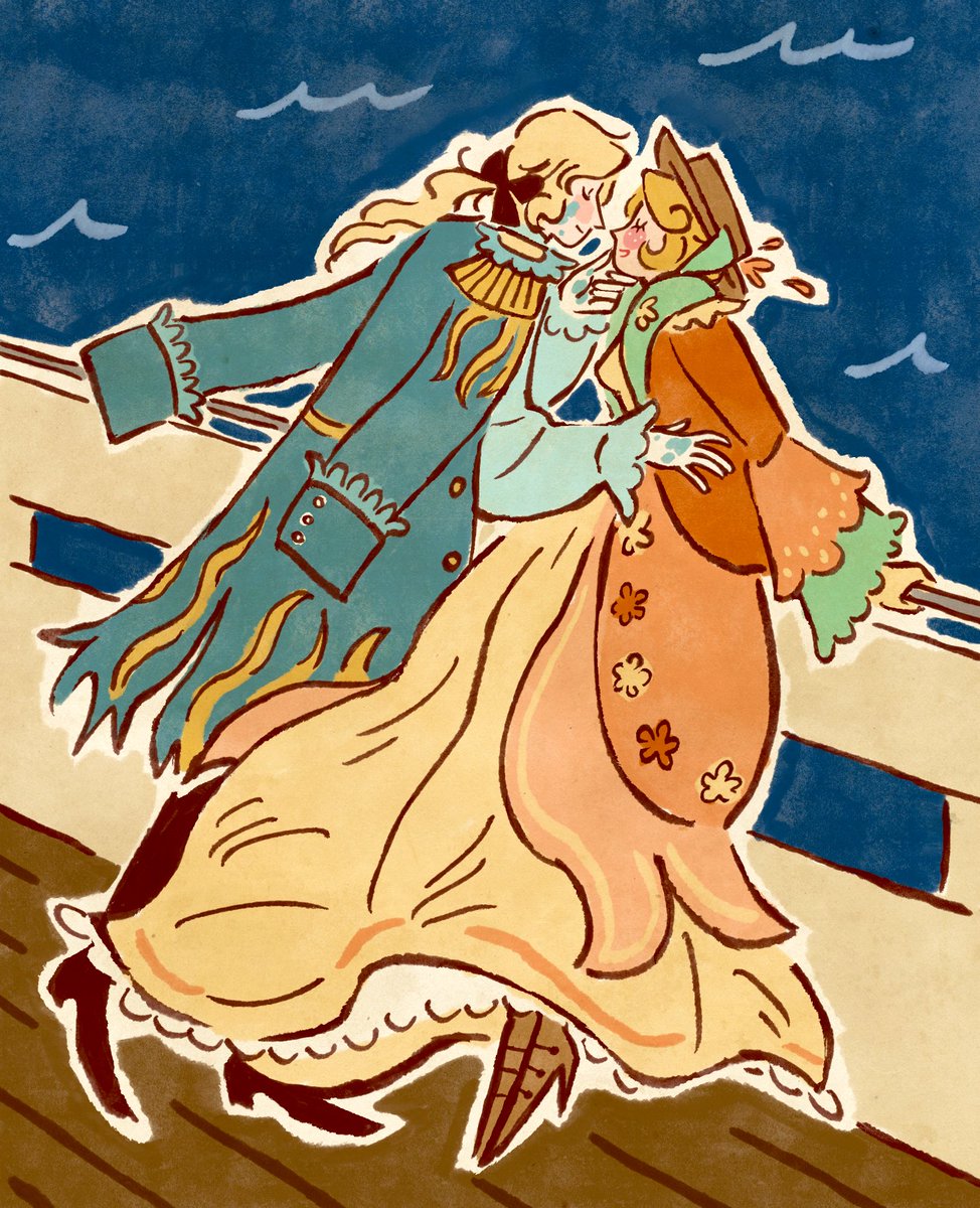 Messy sketch of my favorite alirick costume pair except I drew both of them from memory