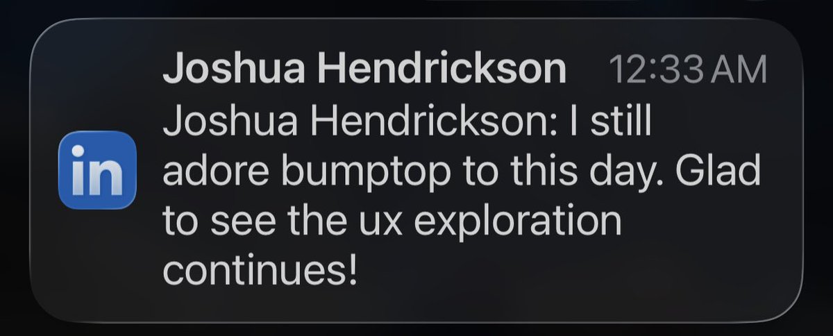 Over 20 years later, still so touching to get messages like this 🥹🥹

⁦<a href="/bumptop/">BumpTop</a>⁩ forever