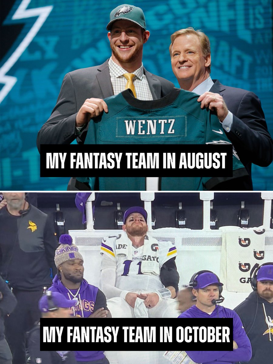 FantasyPros's tweet photo. Same, Carson 😭 https://t.co/omZNfhnPO8