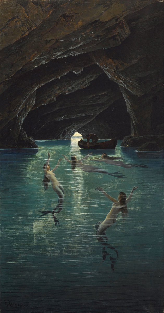 Hermann David Salomon Corrodi, Fisherman and Mermaids in the Blue Grotto on Capri