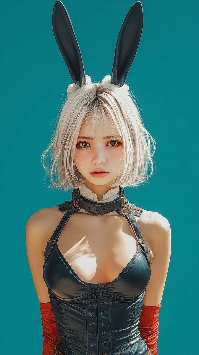 aico_chaby's tweet image. テイストが違うバージョンのうさぎ🐰🖤 #AIphotography #AIart
