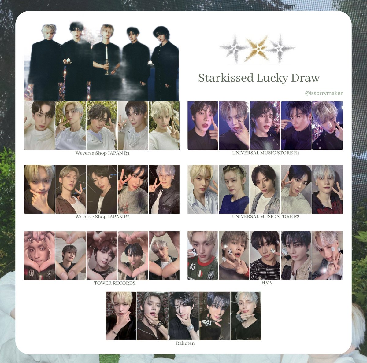 TOMORROW X TOGETHER Starkissed Lucky Draw Photocard Template