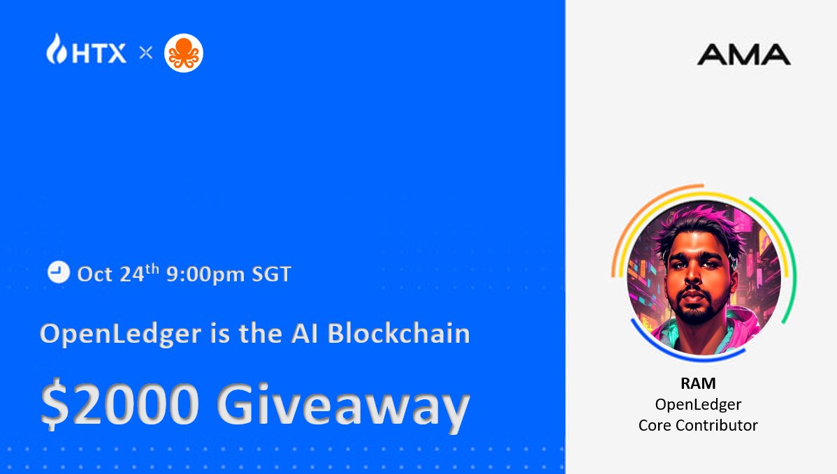 HTX (@htx_global) on Twitter photo HTX x Openledger X Space Event!   
Enter to Win a share of $2000:  
✅Follow <a href="/HTX_Global/">HTX</a> <a href="/OpenledgerHQ/">OpenLedger</a> 
✅RT + Like + Tag 2 Friends
✅Set Space Reminder  
x.com/i/spaces/1YpJk…
✅Fill out form after the event  
docs.google.com/forms/d/e/1FAI… HTX x Openledger X Space Event!   
Enter to Win a share of $2000:  
✅Follow <a href="/HTX_Global/">HTX</a> <a href="/OpenledgerHQ/">OpenLedger</a> 
✅RT + Like + Tag 2 Friends
✅Set Space Reminder  
x.com/i/spaces/1YpJk…
✅Fill out form after the event  
docs.google.com/forms/d/e/1FAI…