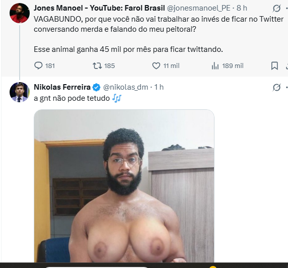 fravenriq's tweet photo. o nível dos nossos políticos em dois tweets e um print https://t.co/xK0b7ZcACv