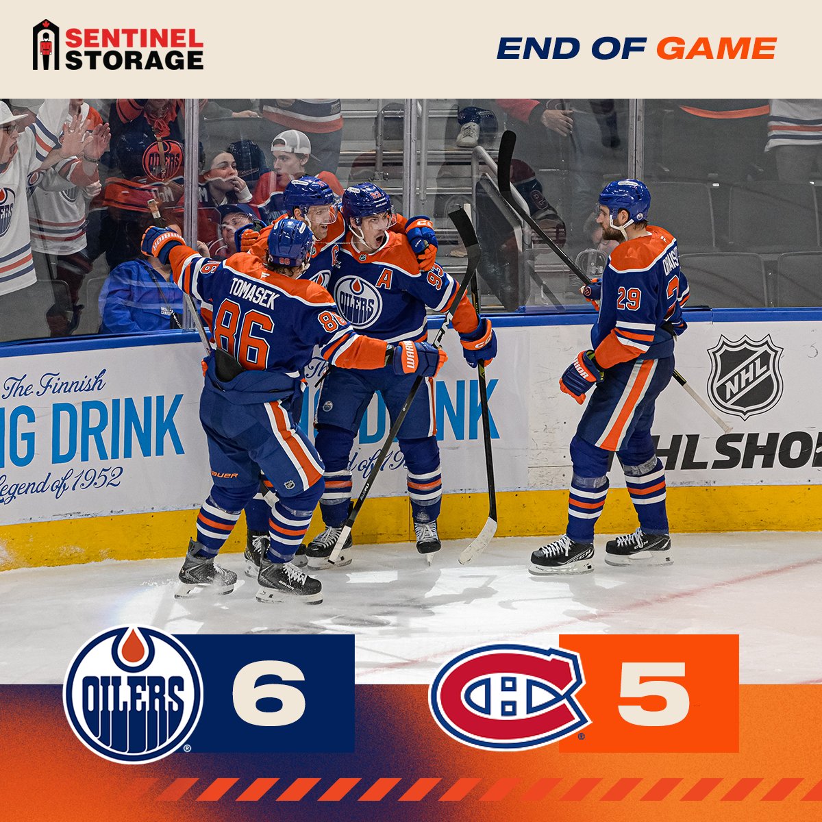 🎶 PLAY LA BAMBA BABY 🎶

The #Oilers defeat the Canadiens 6-5 at <a href="/RogersPlace/">Rogers Place</a>. 

<a href="/sentinelstorage/">Monty</a> | #LetsGoOilers