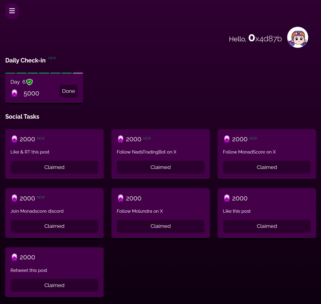 Today I reached 10 million points on <a href="/monadscores_xyz/">Monadscore (mainnet arc)</a> 

Check in and run your node on time to earn more points.

<a href="/monad/">Monad (mainnet arc)</a> 
<a href="/indonads_/">Indonads (mainnet arc) 🇮🇩</a>