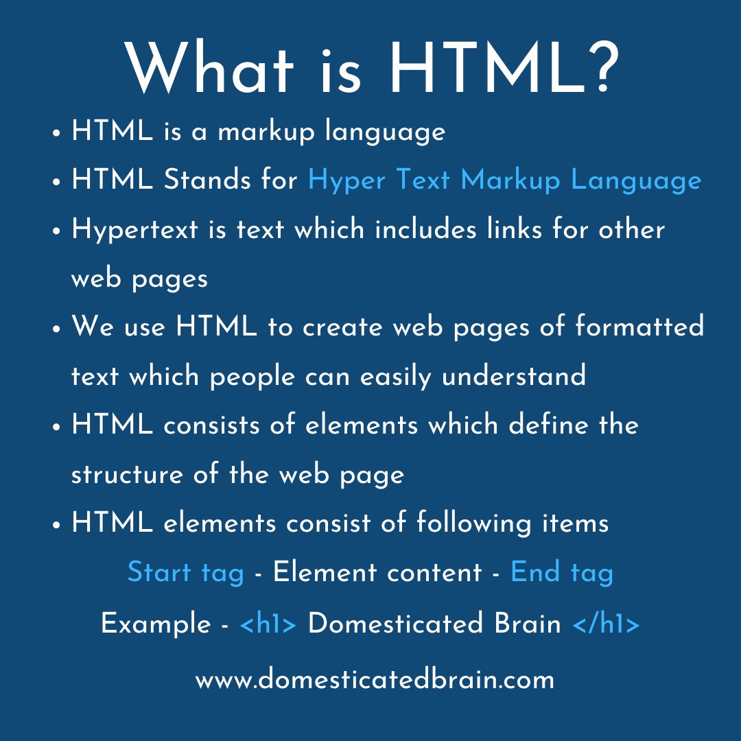 rasangarocks's tweet image. What is HTML?
#HTML #CSS #100DaysOfCode #code #Coding #LearnToCode #WebDevelopment #SoftwareEngineering #programming