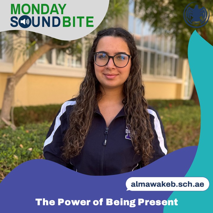 Our alumna, Zubaida Alani, emphasizes the importance of focusing on what’s in front of us and making each moment count—whether tackling tasks or connecting with others—to live a more fulfilling life. Visit almawakeb.sch.ae to see the soundbite. #Mondaysoundbites