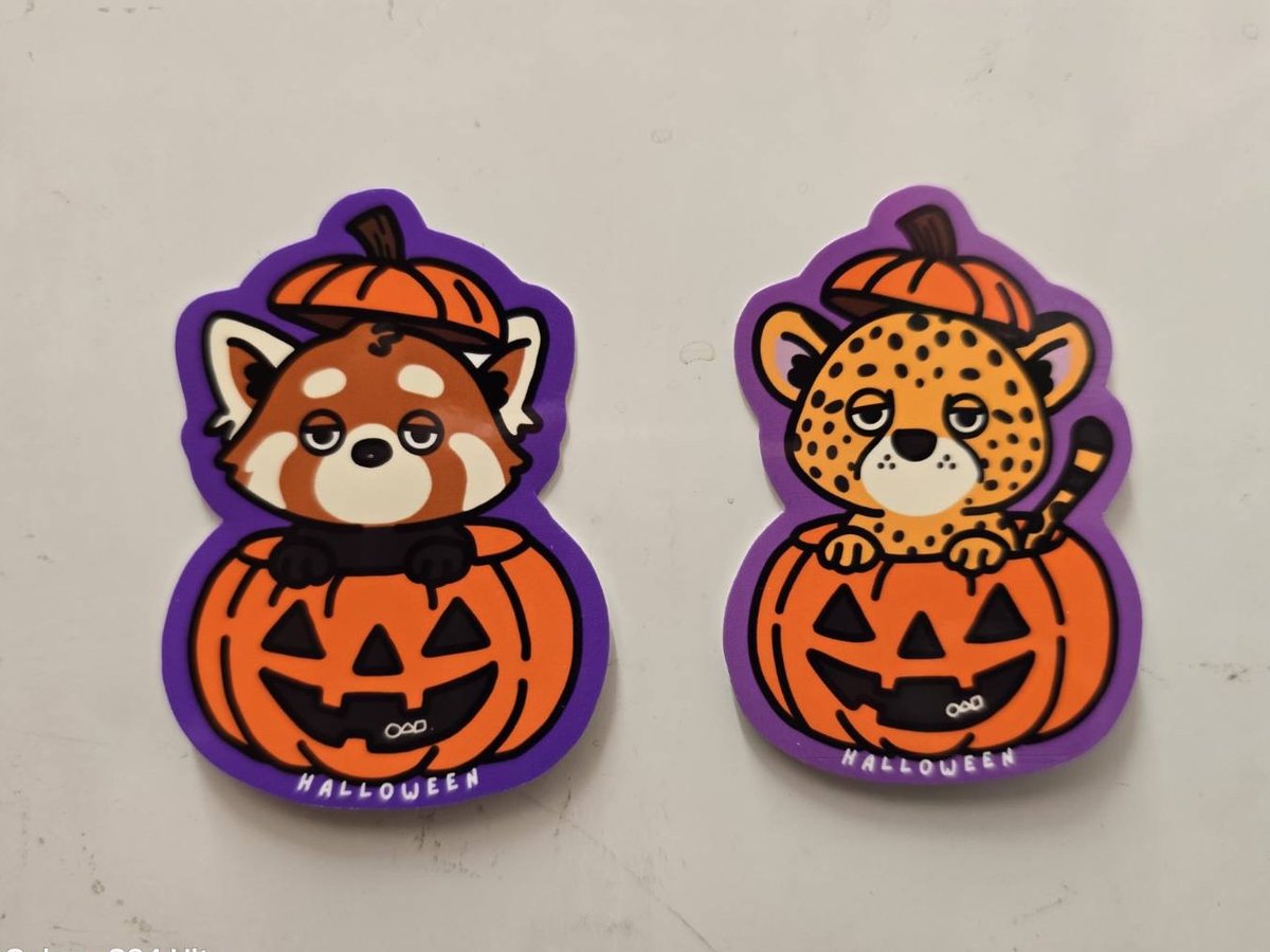 🎃ZOOSHOPKirara🎃です。10/25（土）より数量限定で○△▢さんのハロウィンVersionのレッサーパンダとチーターステッカーを販売します。なくなり次第終了です。また、明日からは秋のローズフェスティバルも始まります🌹現在三分咲きです。皆様ぜひ森きららへ遊びに来てください😄