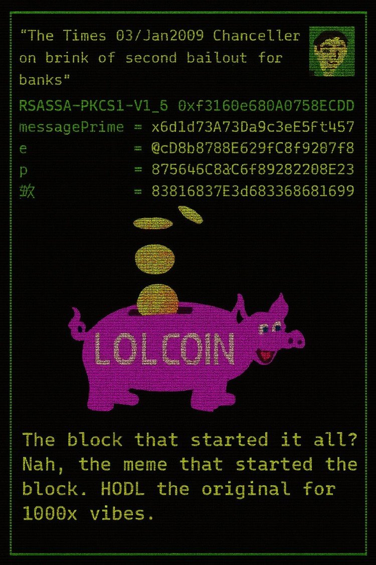 lol_coin_sol's tweet image. A piece of history that been forgotten but never vanished 🐽
The godfather of all memes.